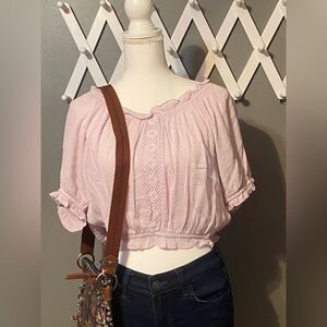 Elegant Light Purple Ruffle Blouse